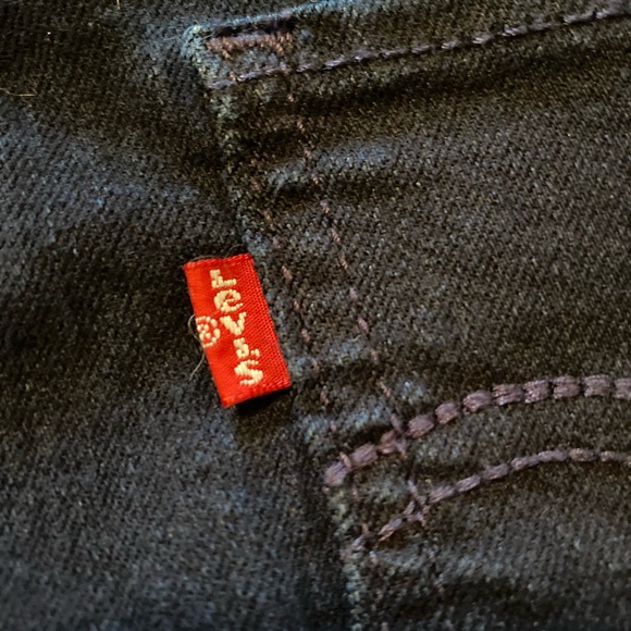 Levi’s Skinny Stretch Waist No Zip Cotton Black Blue Jeans Women Size 25 - Picture 2 of 15